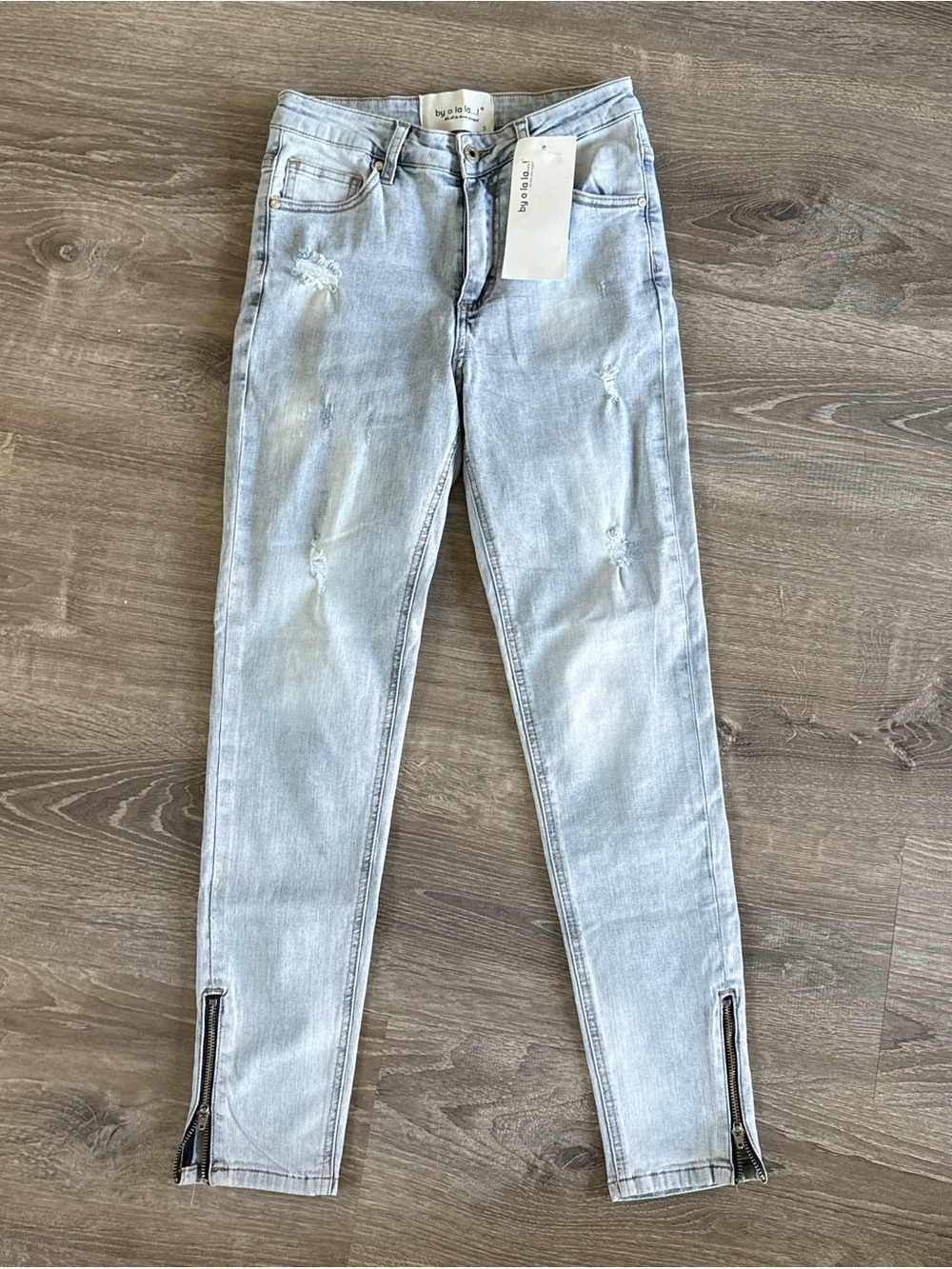 Light Wash Skinny Jeans with Ankle Zips by bp.